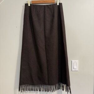 Pendleton Dark Brown Fringe Skirt